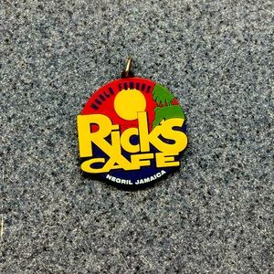 RICK'S CAFE,  VINTAGE RUBBER DISC to attach to key chain